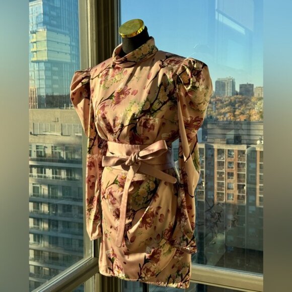 🆕 BRONX & BANCO 🧿 NWOT Noel Sakura Long Sleeve Mini Dress - Size S / US 4 - Picture 5 of 16